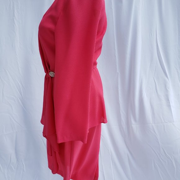 Vintage hot pink crepe suit - Picture 6 of 8